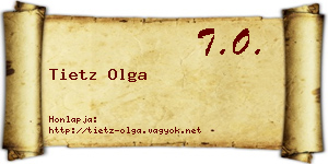 Tietz Olga névjegykártya